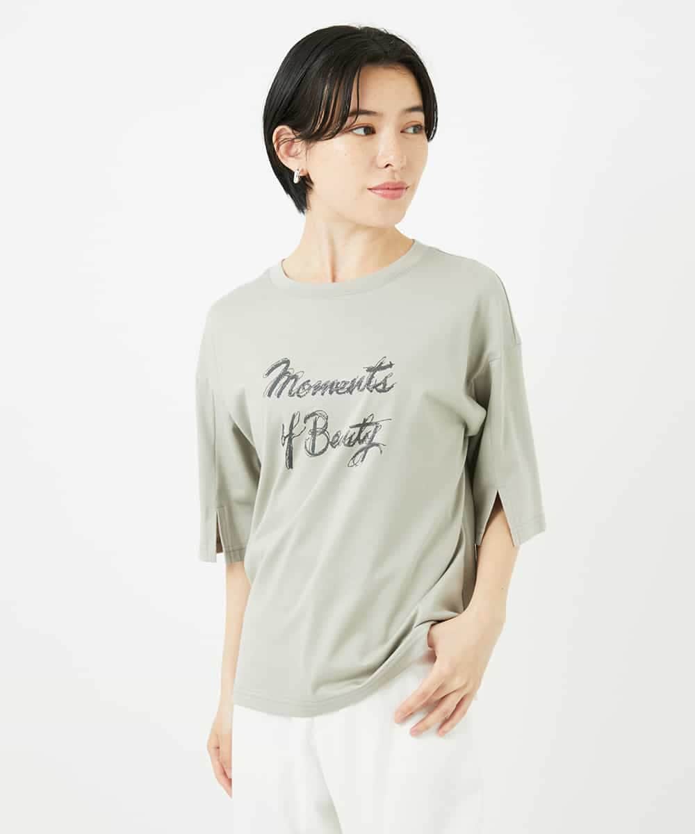 NSKHC93160 Maison de CINQ(メゾン ドゥ サンク) スリットスリーブコットンTシャツ ライトブルー