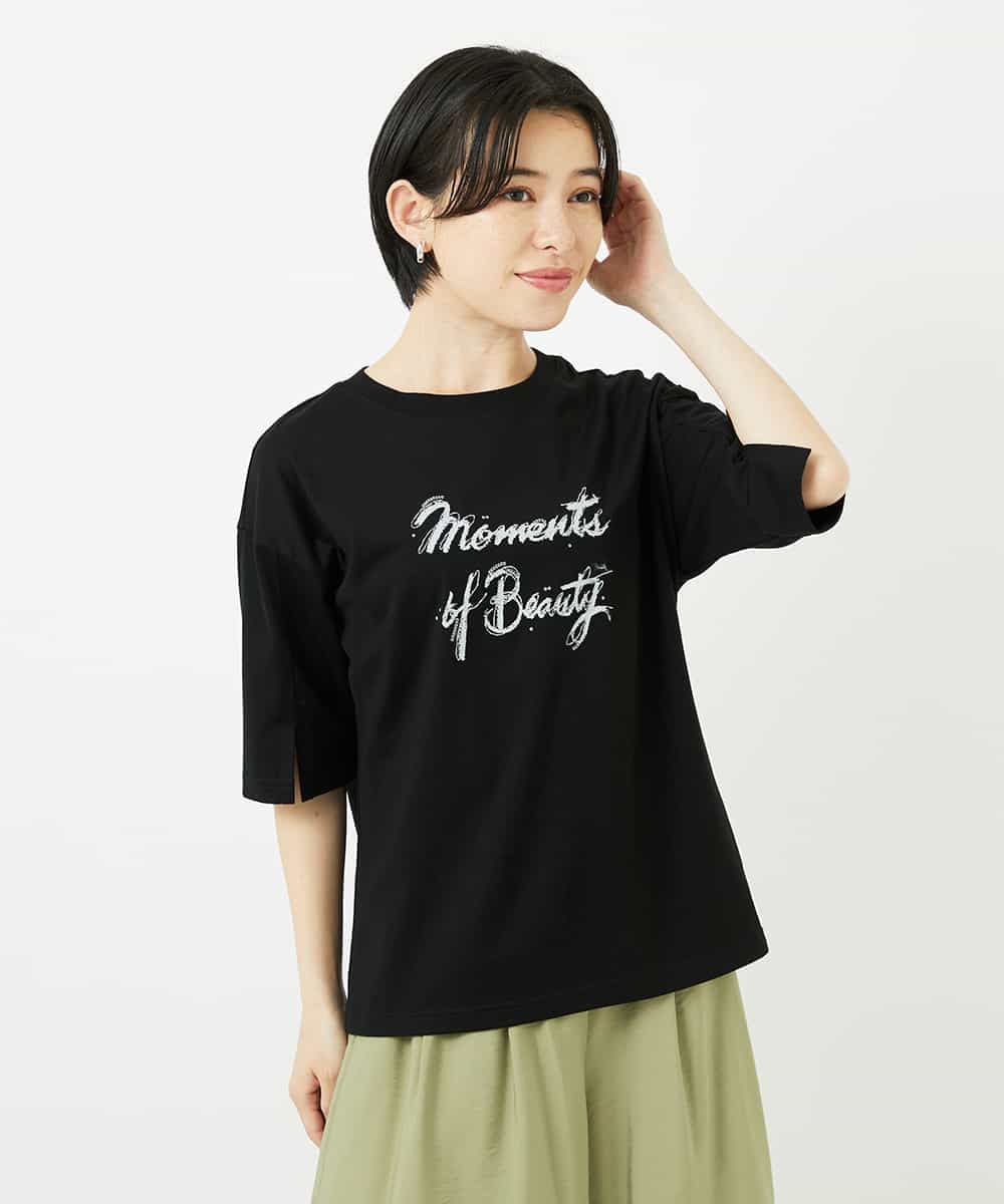 NSKHC93160 Maison de CINQ(メゾン ドゥ サンク) スリットスリーブコットンTシャツ ライトブルー