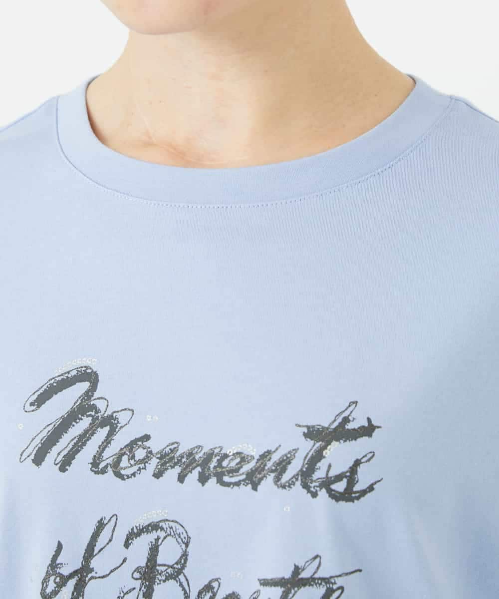 NSKHC93160 Maison de CINQ(メゾン ドゥ サンク) スリットスリーブコットンTシャツ ライトブルー