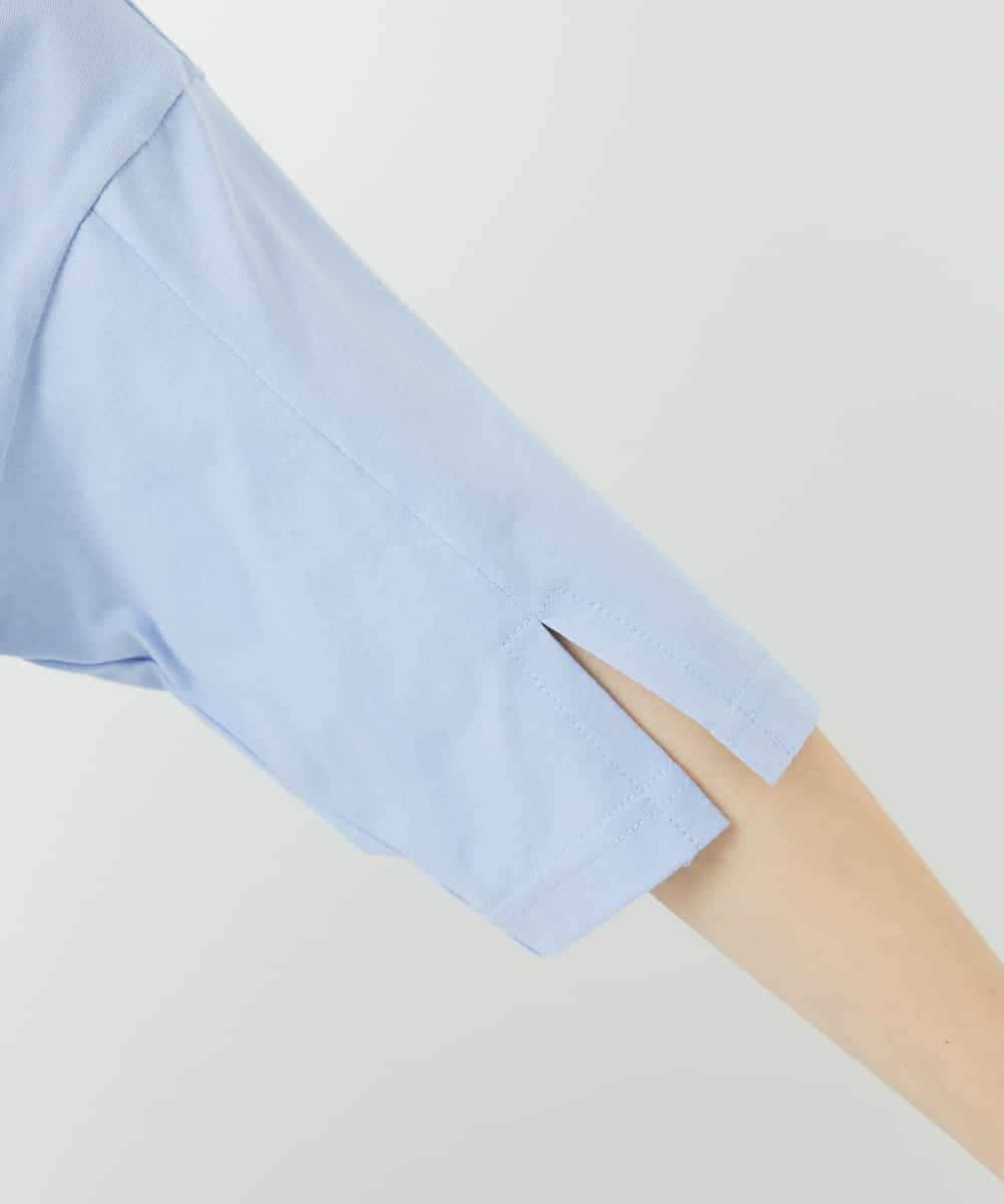 NSKHC93160 Maison de CINQ(メゾン ドゥ サンク) スリットスリーブコットンTシャツ ライトブルー
