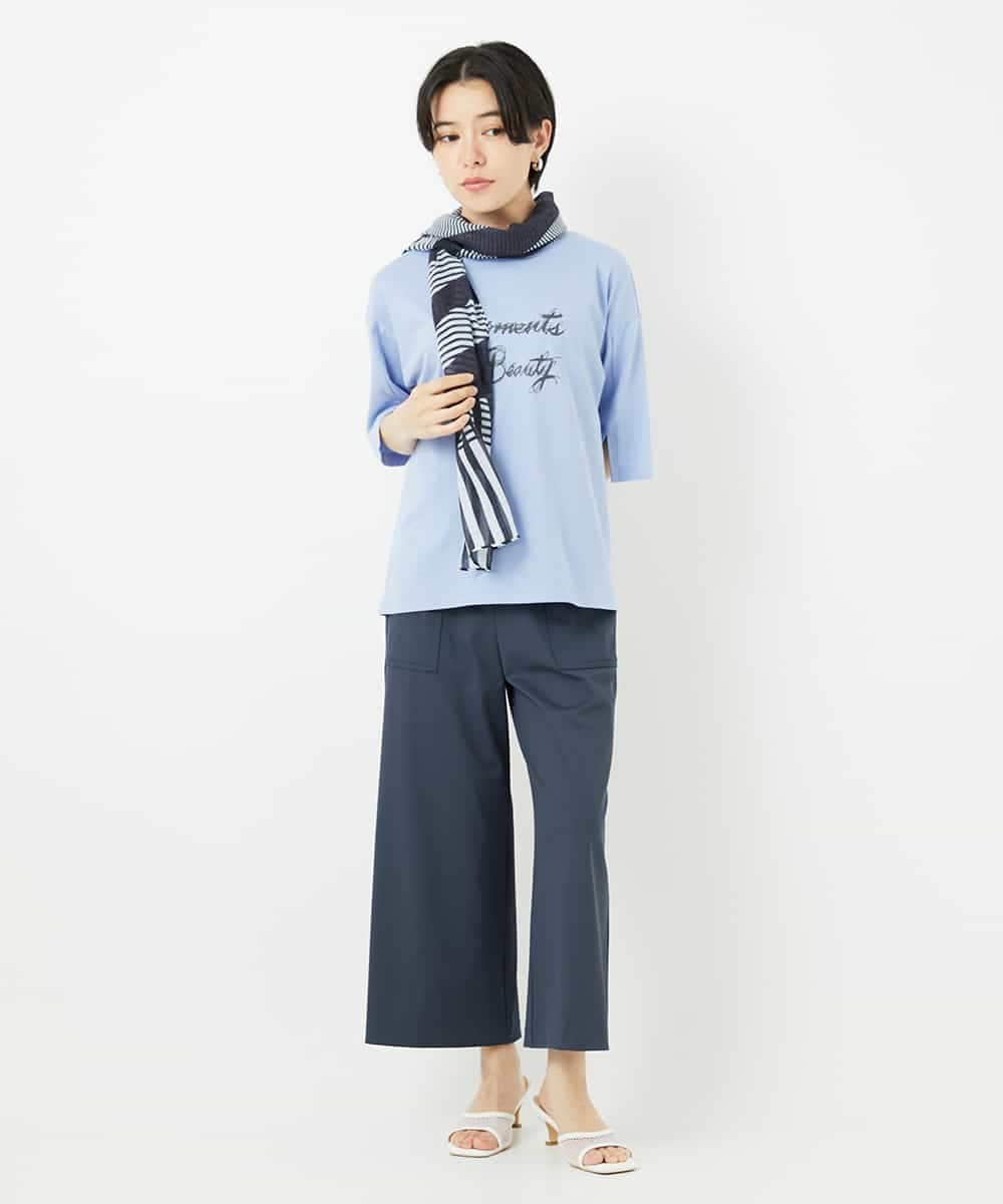 NSKHC93160 Maison de CINQ(メゾン ドゥ サンク) スリットスリーブコットンTシャツ ライトブルー