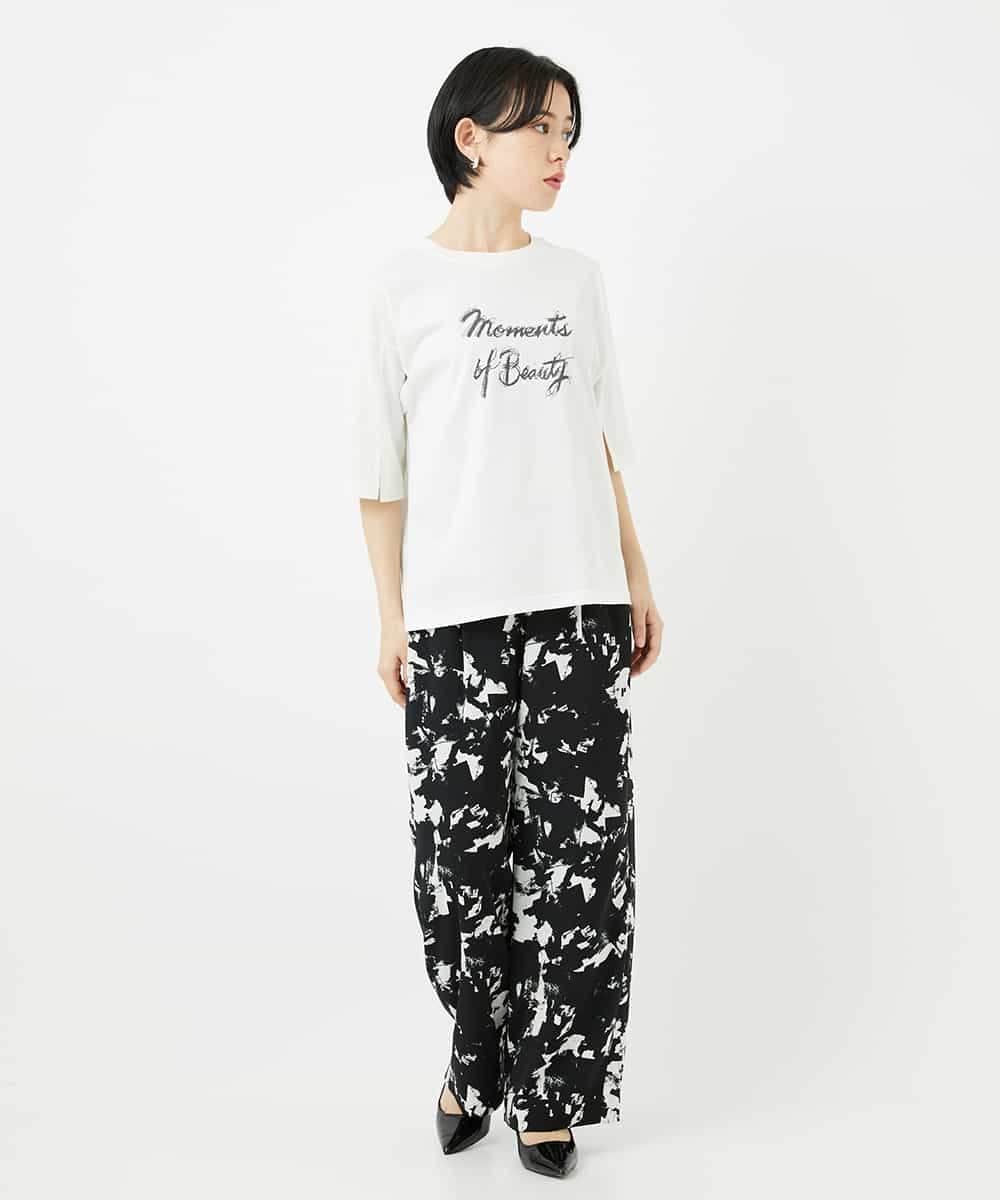 NSKHC93160 Maison de CINQ(メゾン ドゥ サンク) スリットスリーブコットンTシャツ ライトブルー