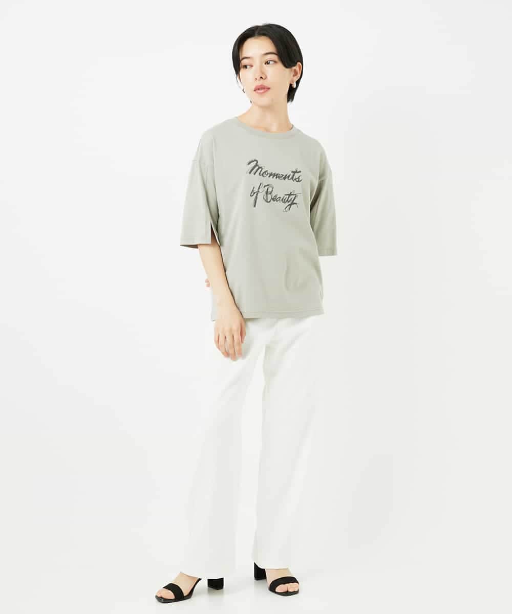 NSKHC93160 Maison de CINQ(メゾン ドゥ サンク) スリットスリーブコットンTシャツ ライトブルー