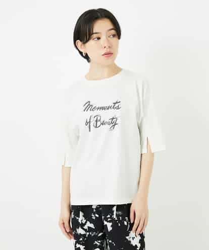 Maison de CINQ(メゾン ドゥ サンク) スリットスリーブコットンTシャツ ホワイト/白 36