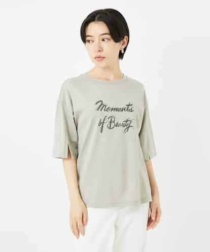 Maison de CINQ(メゾン ドゥ サンク) スリットスリーブコットンTシャツ グレー/灰 36