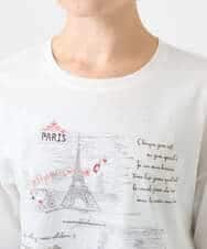 NSKJC94190 Maison de CINQ(メゾン ドゥ サンク) 風景刺しゅうTシャツ ホワイト