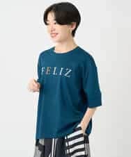 NSKJC95180 Maison de CINQ(メゾン ドゥ サンク) 刺繍ロゴワイドシルエットTシャツ ブルー