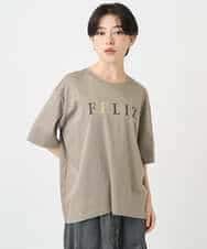 NSKJC95180 Maison de CINQ(メゾン ドゥ サンク) 刺繍ロゴワイドシルエットTシャツ ベージュ