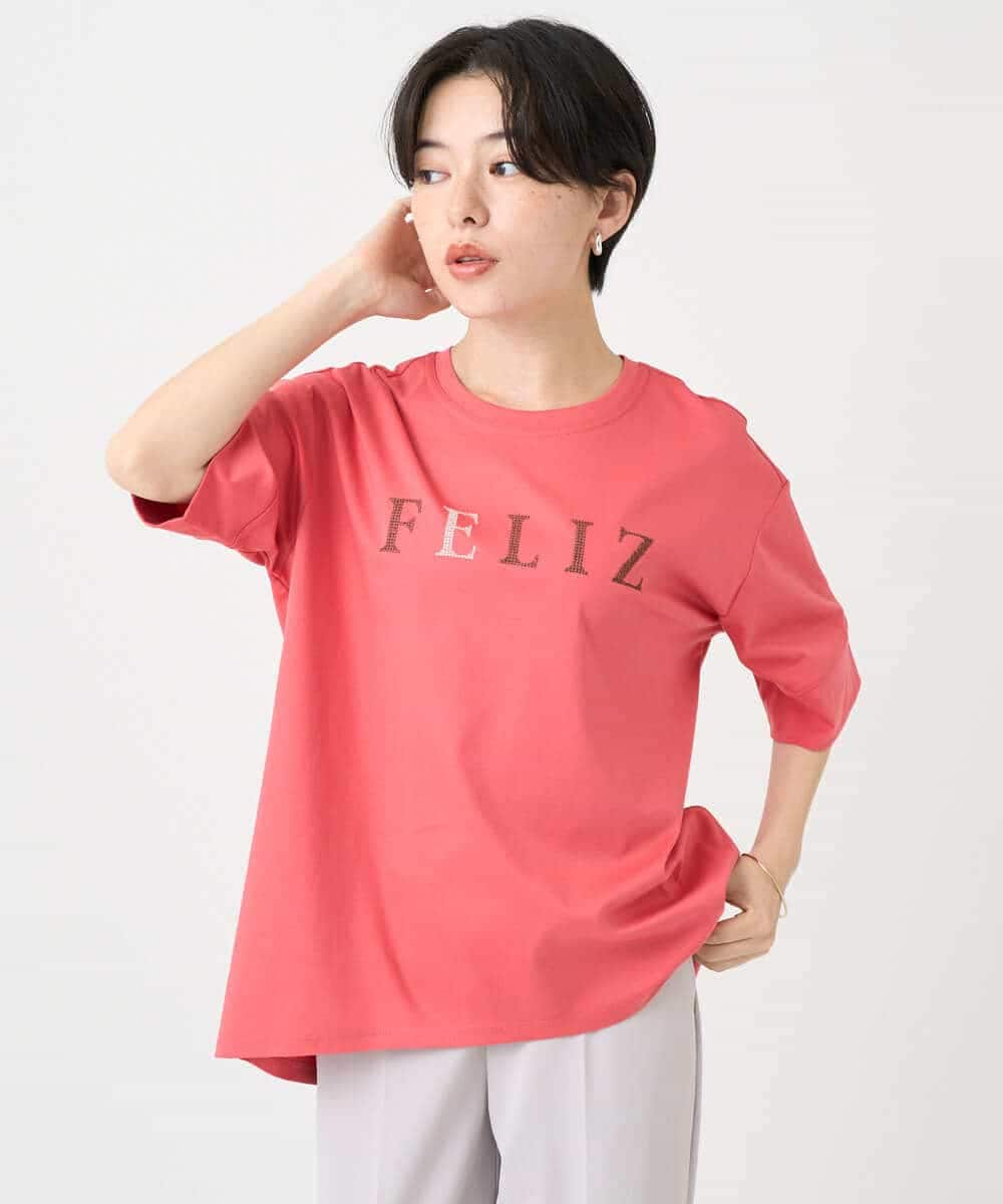 NSKJC95180 Maison de CINQ(メゾン ドゥ サンク) 刺繍ロゴワイドシルエットTシャツ ホワイト