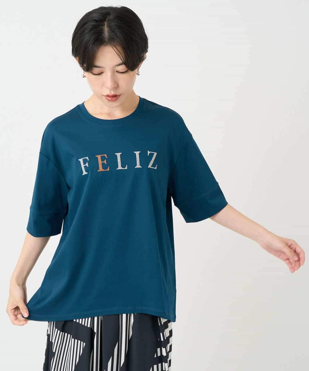 NSKJC95180 Maison de CINQ(メゾン ドゥ サンク) 刺繍ロゴワイドシルエットTシャツ ホワイト