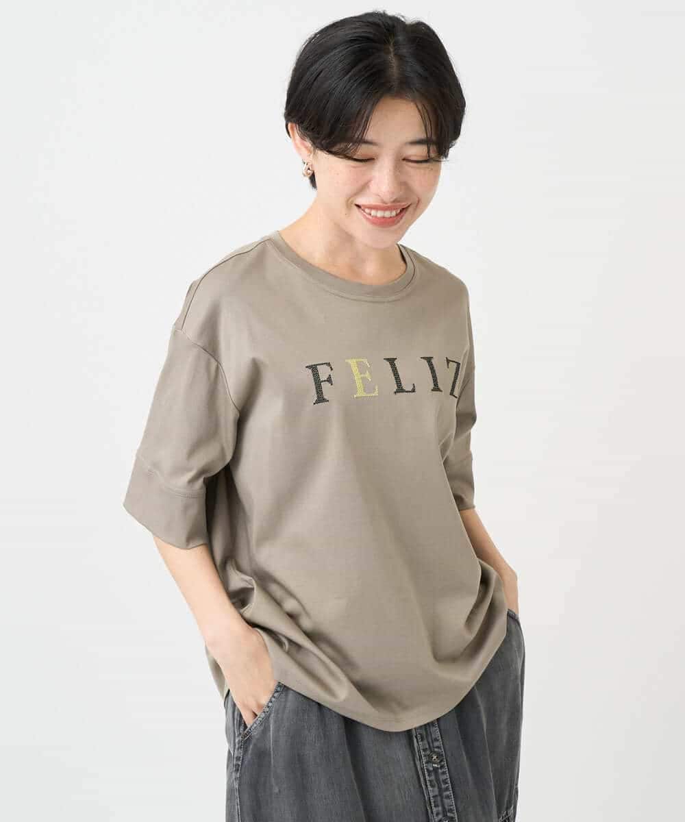 NSKJC95180 Maison de CINQ(メゾン ドゥ サンク) 刺繍ロゴワイドシルエットTシャツ ホワイト