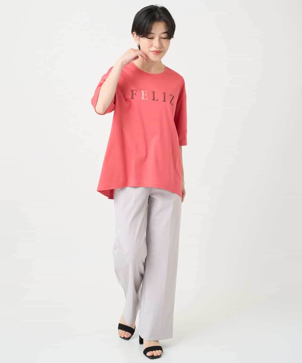 NSKJC95180 Maison de CINQ(メゾン ドゥ サンク) 刺繍ロゴワイドシルエットTシャツ ホワイト
