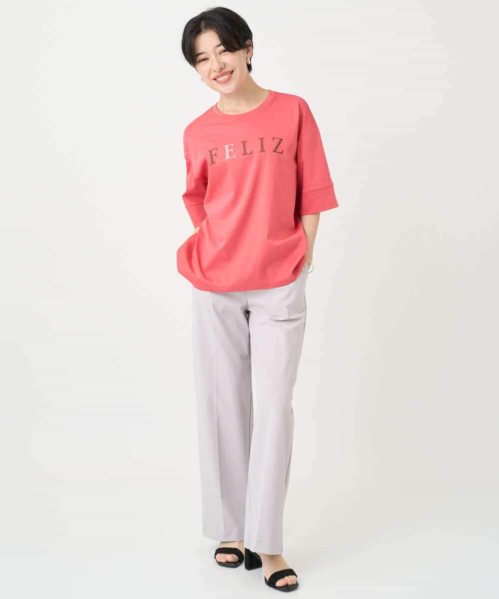 NSKJC95180 Maison de CINQ(メゾン ドゥ サンク) 刺繍ロゴワイドシルエットTシャツ ホワイト