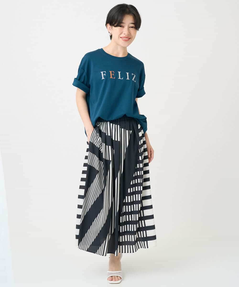 NSKJC95180 Maison de CINQ(メゾン ドゥ サンク) 刺繍ロゴワイドシルエットTシャツ ホワイト