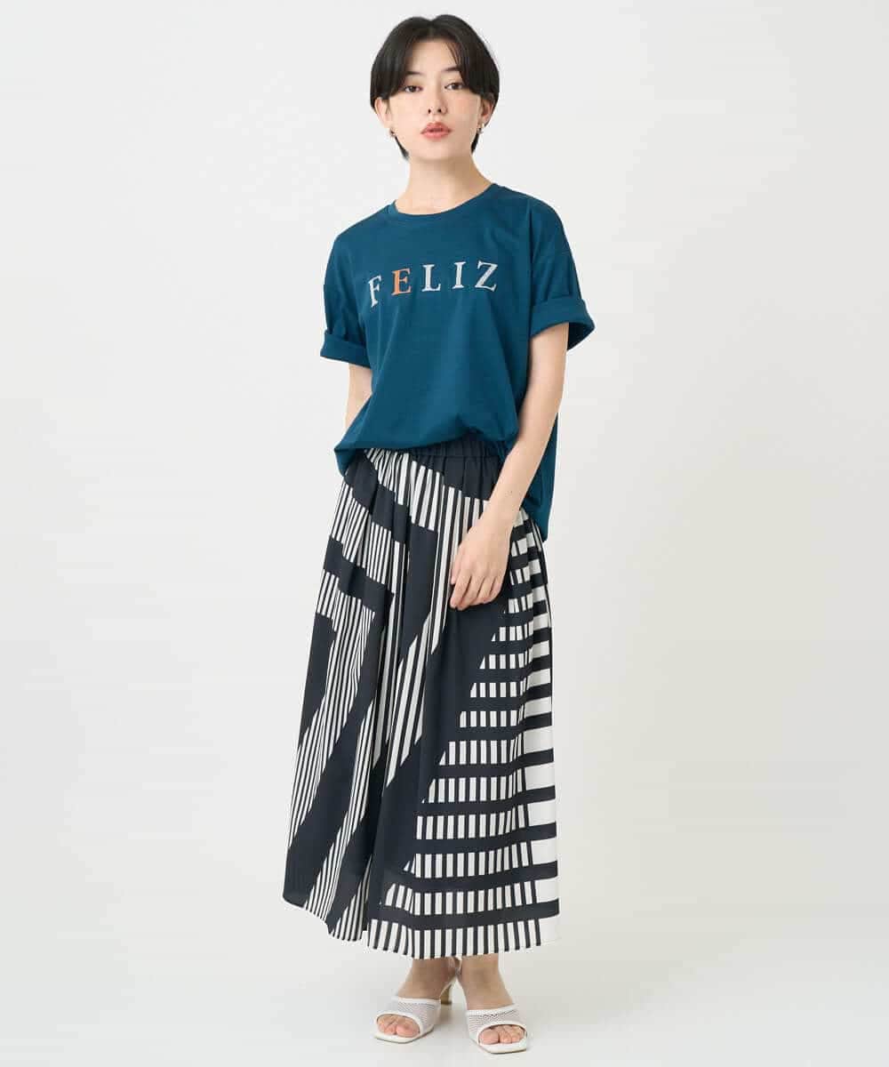 NSKJC95180 Maison de CINQ(メゾン ドゥ サンク) 刺繍ロゴワイドシルエットTシャツ ホワイト