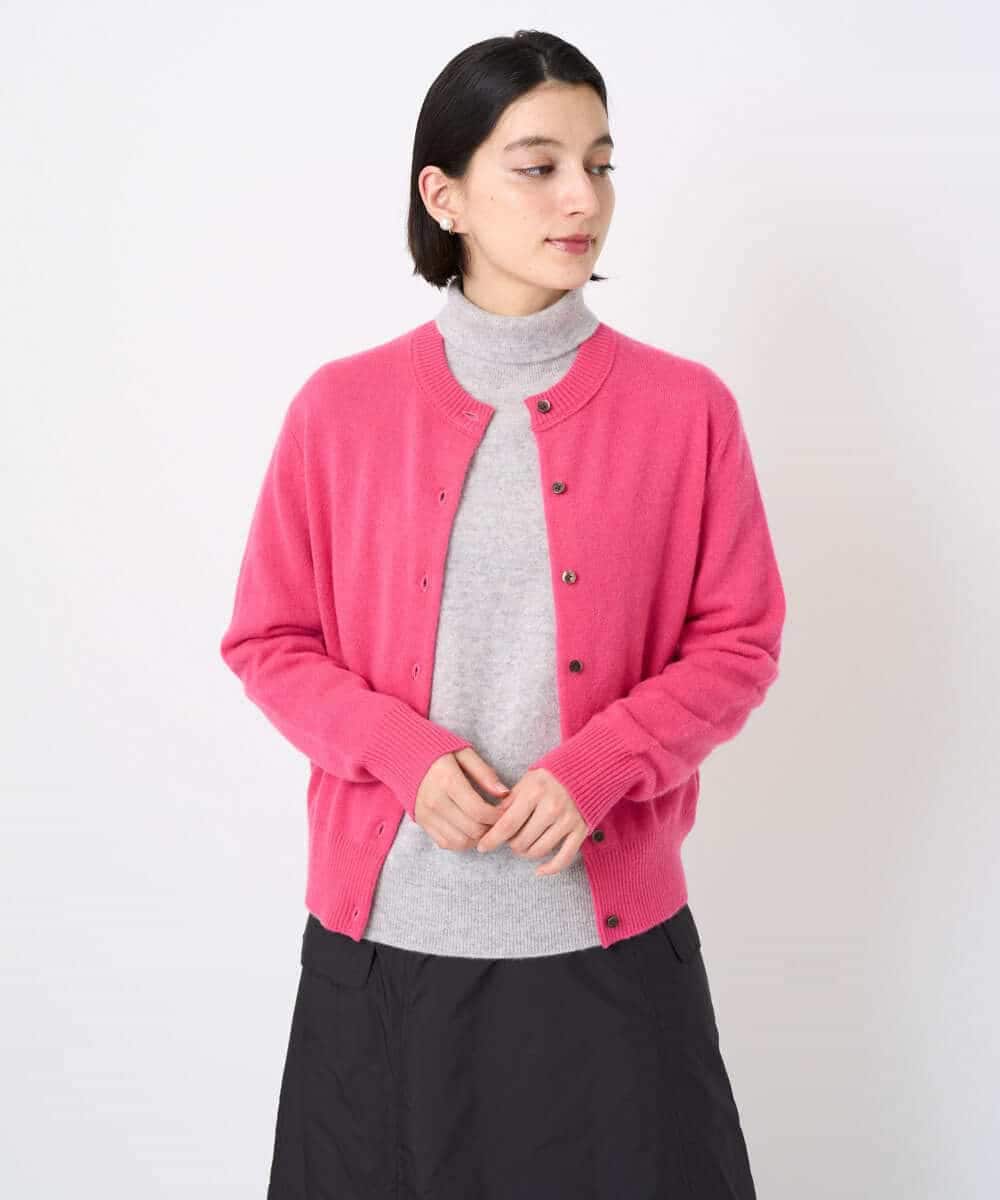 NSSAF83390 Maison de CINQ(メゾン ドゥ サンク) クルーネックカシミヤニットカーディガン ライトグレー