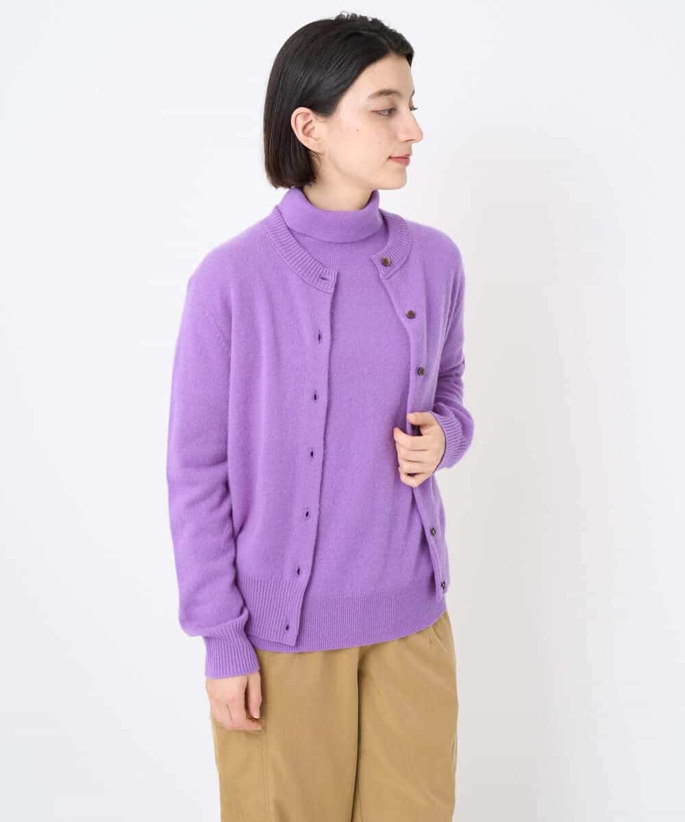 NSSAF83390 Maison de CINQ(メゾン ドゥ サンク) クルーネックカシミヤニットカーディガン ライトグレー