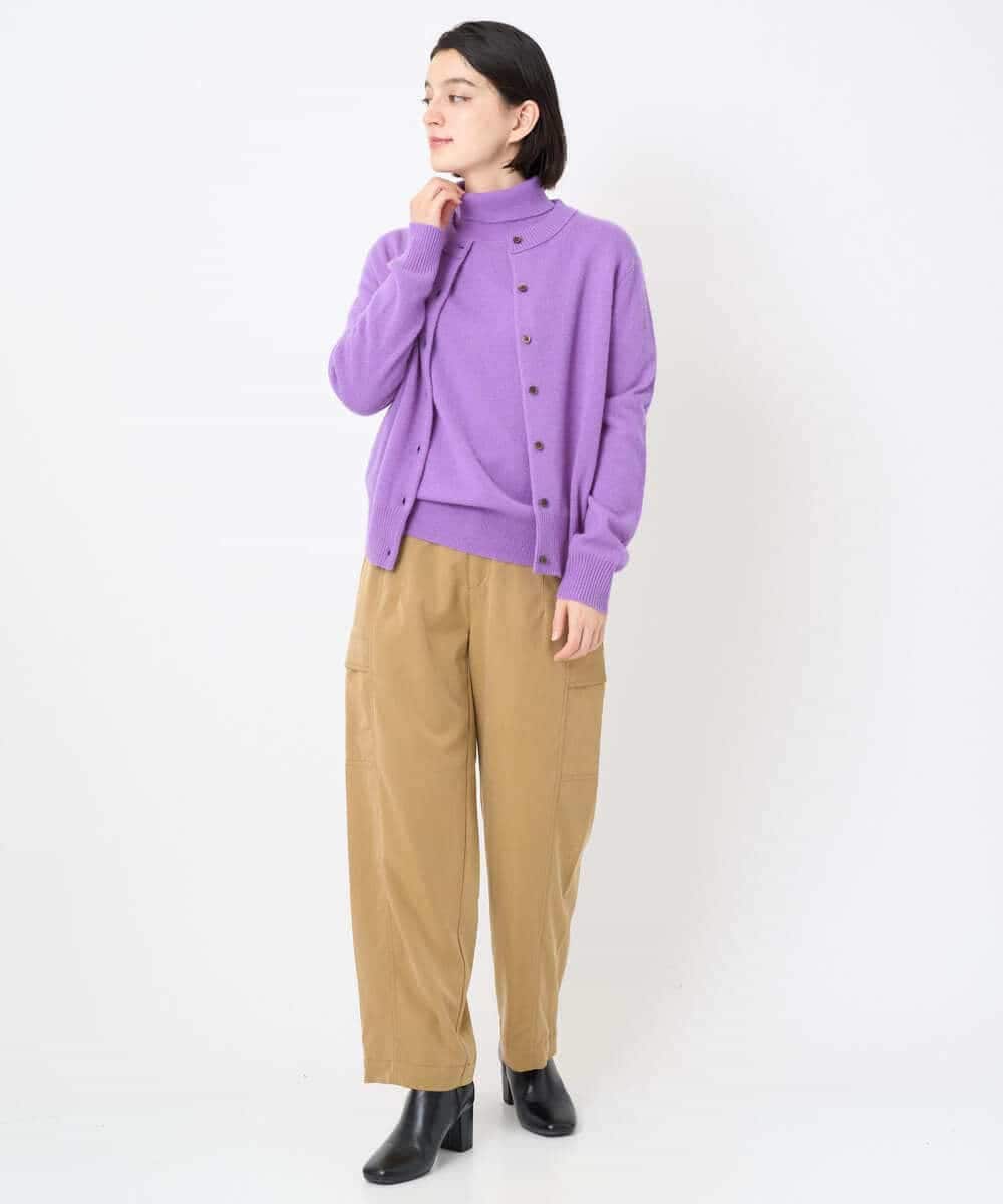 NSSAF83390 Maison de CINQ(メゾン ドゥ サンク) クルーネックカシミヤニットカーディガン ライトグレー