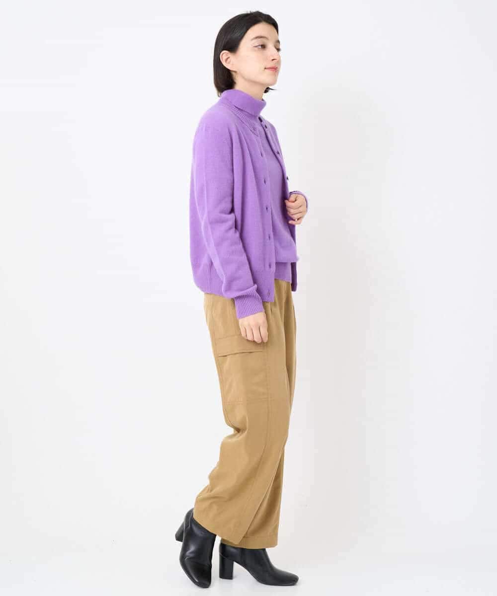 NSSAF83390 Maison de CINQ(メゾン ドゥ サンク) クルーネックカシミヤニットカーディガン ライトグレー