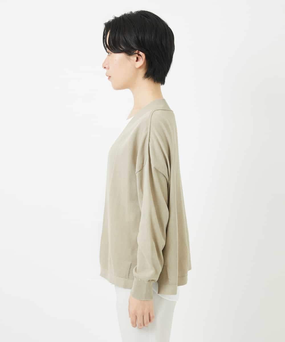 NSSHC91180 Maison de CINQ(メゾン ドゥ サンク) シャンティ天竺着流しカーディガン ベージュ