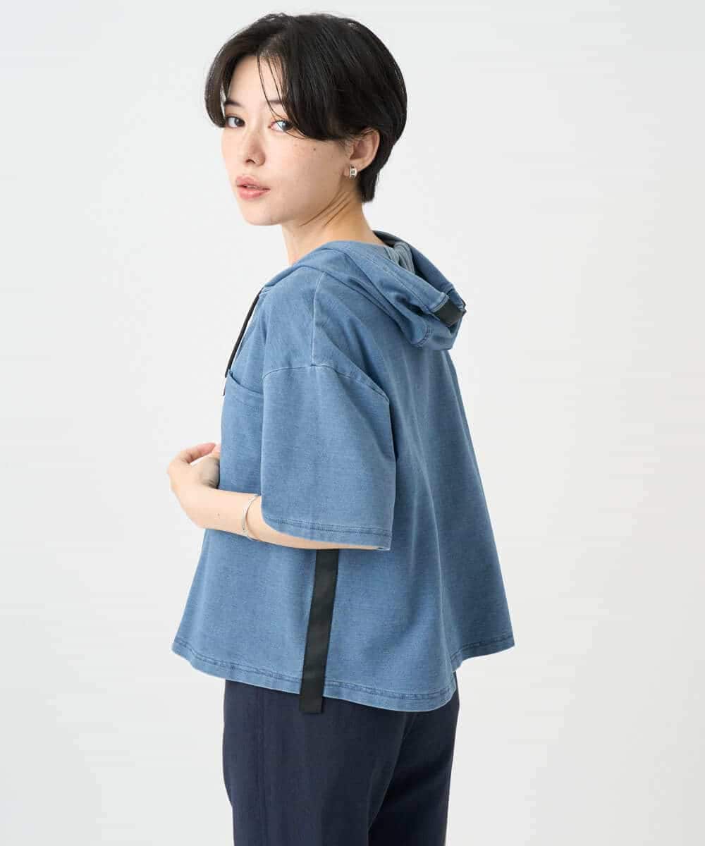 NSTJC94260 Maison de CINQ(メゾン ドゥ サンク) [セットアップ対応]ハーフスリーブデニムパーカー ブルー