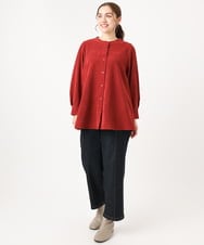OLBAA24099 eur3(エウルキューブ) 【大きいサイズ】コーデュロイフレアブラウス ブラウン(17）