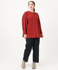 OLBAA24099 eur3(エウルキューブ) 【大きいサイズ】コーデュロイフレアブラウス ブラウン(17）