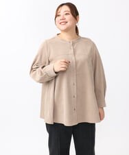 OLBAA24099 eur3(エウルキューブ) 【大きいサイズ】コーデュロイフレアブラウス ベージュ(82)