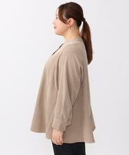 OLBAA24099 eur3(エウルキューブ) 【大きいサイズ】コーデュロイフレアブラウス ベージュ(82)
