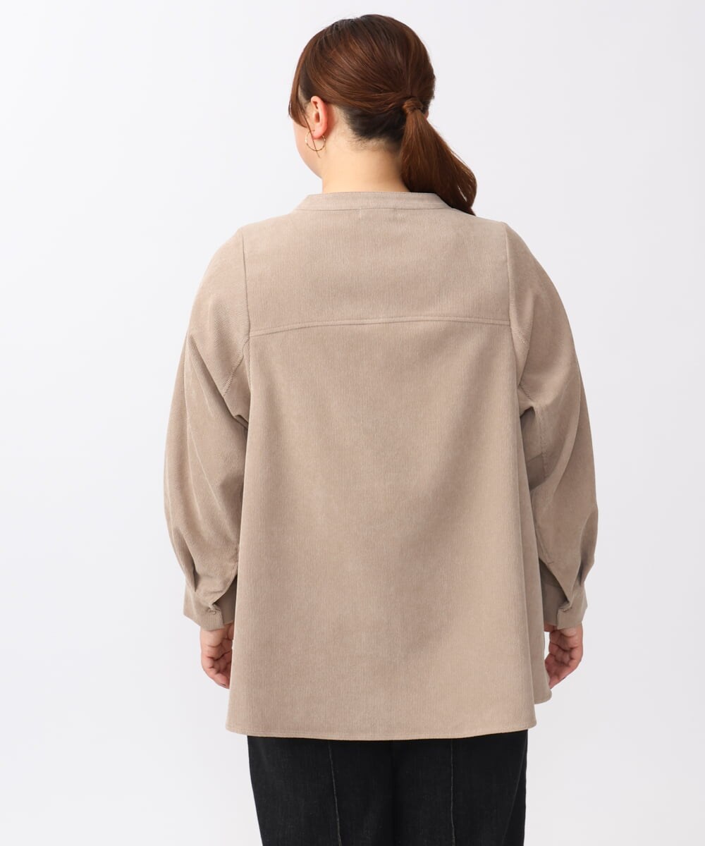 OLBAA24099 eur3(エウルキューブ) 【大きいサイズ】コーデュロイフレアブラウス ベージュ(82)