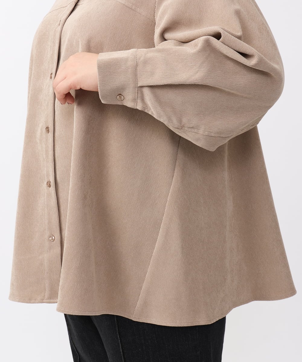 OLBAA24099 eur3(エウルキューブ) 【大きいサイズ】コーデュロイフレアブラウス ベージュ(82)