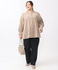OLBAA24099 eur3(エウルキューブ) 【大きいサイズ】コーデュロイフレアブラウス ベージュ(82)