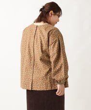 OLBAV19089 eur3(エウルキューブ) 【大きいサイズ/soso×eur3】2WAY花柄ブラウス ブラウン(17）