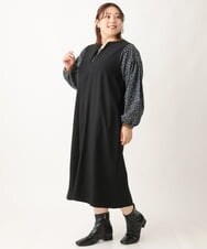 OLBAV19089 eur3(エウルキューブ) 【大きいサイズ/soso×eur3】2WAY花柄ブラウス ネイビー(57)