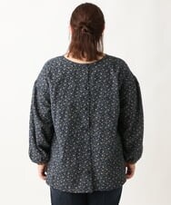 OLBAV19089 eur3(エウルキューブ) 【大きいサイズ/soso×eur3】2WAY花柄ブラウス ネイビー(57)