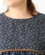 OLBAV19089 eur3(エウルキューブ) 【大きいサイズ/soso×eur3】2WAY花柄ブラウス ネイビー(57)