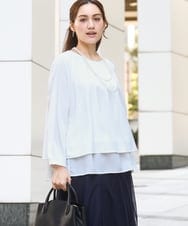 OLBBD20089 eur3(エウルキューブ) 【WEB先行販売】【大きいサイズ/11号サイズあり】2WAYブラウス ホワイト(90)