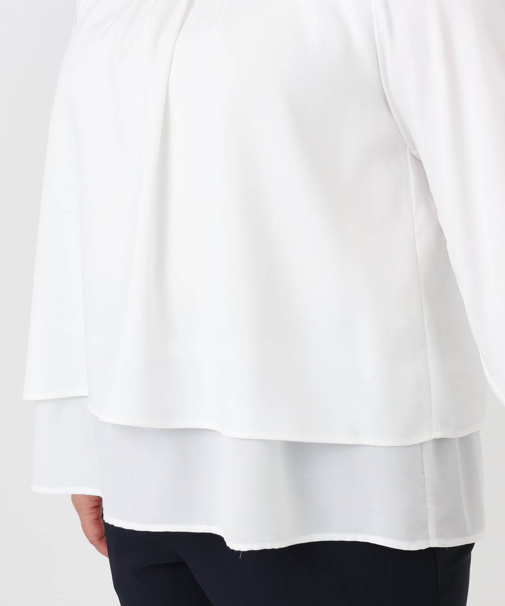 OLBBD20089 eur3(エウルキューブ) 【WEB先行販売】【大きいサイズ/11号サイズあり】2WAYブラウス ホワイト(90)