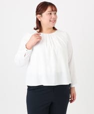 OLBBD20089 eur3(エウルキューブ) 【WEB先行販売】【大きいサイズ/11号サイズあり】2WAYブラウス ホワイト(90)