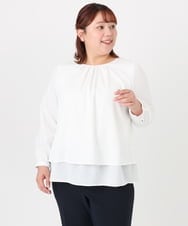 OLBBD20089 eur3(エウルキューブ) 【WEB先行販売】【大きいサイズ/11号サイズあり】2WAYブラウス ホワイト(90)