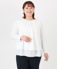 OLBBD20089 eur3(エウルキューブ) 【WEB先行販売】【大きいサイズ/11号サイズあり】2WAYブラウス ホワイト(90)