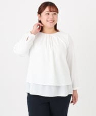 OLBBD20089 eur3(エウルキューブ) 【WEB先行販売】【大きいサイズ/11号サイズあり】2WAYブラウス ホワイト(90)