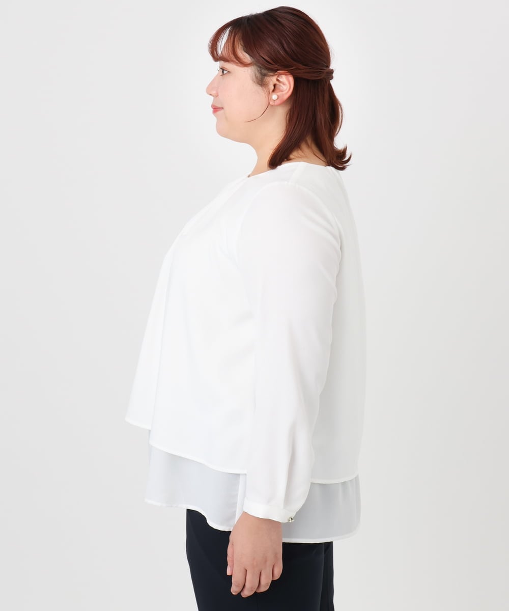 OLBBD20089 eur3(エウルキューブ) 【WEB先行販売】【大きいサイズ/11号サイズあり】2WAYブラウス ホワイト(90)