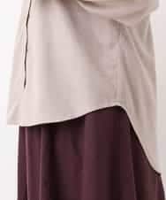 OLBBM07069 eur3(エウルキューブ) 【SOSO×eur3/大きいサイズ】起毛ノーカラーシャツ ベージュ
