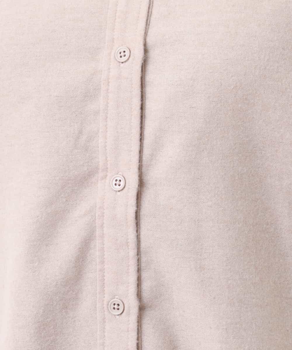 OLBBM07069 eur3(エウルキューブ) 【SOSO×eur3/大きいサイズ】起毛ノーカラーシャツ ベージュ