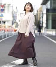OLBBM07069 eur3(エウルキューブ) 【SOSO×eur3/大きいサイズ】起毛ノーカラーシャツ ベージュ