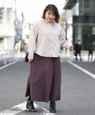OLBBM07069 eur3(エウルキューブ) 【SOSO×eur3/大きいサイズ】起毛ノーカラーシャツ ベージュ