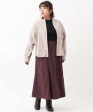 OLBBM07069 eur3(エウルキューブ) 【SOSO×eur3/大きいサイズ】起毛ノーカラーシャツ ベージュ