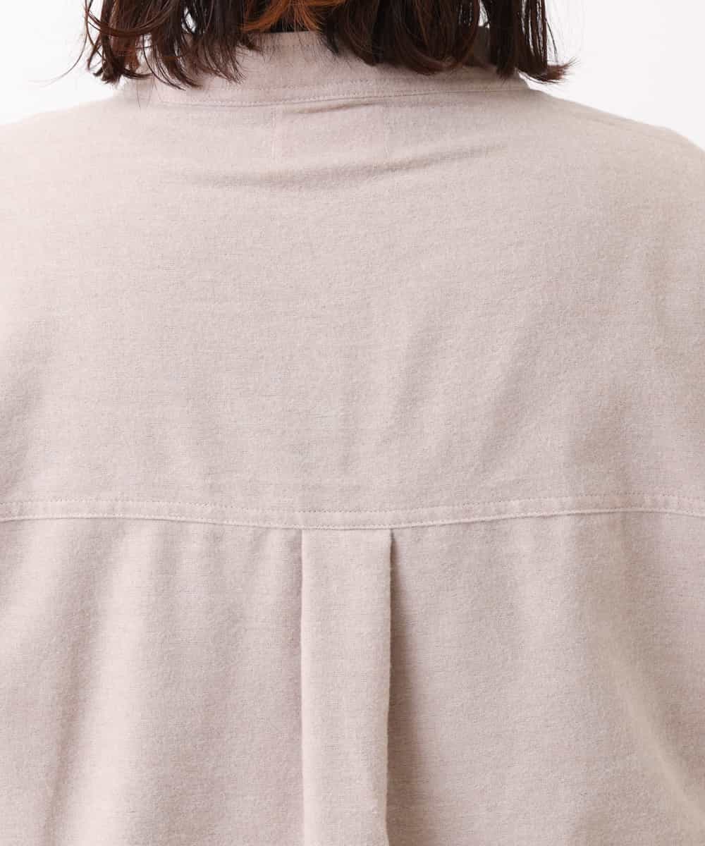OLBBM07069 eur3(エウルキューブ) 【SOSO×eur3/大きいサイズ】起毛ノーカラーシャツ ベージュ