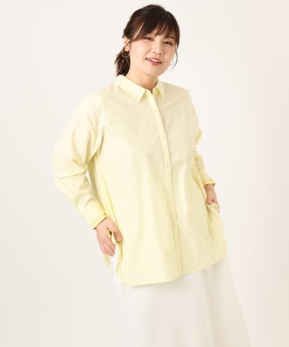 OLBCD08109 eur3 【大きいサイズ】レイヤード風ドロップショルダーシャツ